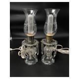 Pair of Crystal Boudoir Table Lamps