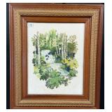 Waterfall Crewel Emproidery Framed