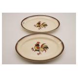 Metlox Poppytrail Red Rooster Platters (2)