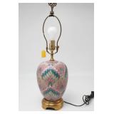 Flamestitch Peacock Pattern Lamp
