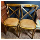 Crossback Chair with Rattan Seats (2)