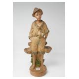 Chalkware Boy Figurine As Found