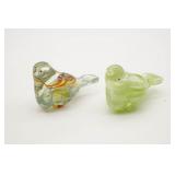 Art Glass Swirled Bird Paperweights