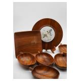 Monkey Pod Wood Salad Bowls, Wooden Duck