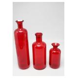Red Decorative Glass Bottles