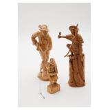 D. Daigle Wood Carved Fisherman, Hunter Figures