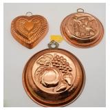 (3) Copper Kitchen Molds