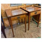 Pair of End Tables with Tapered Legs