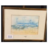 Beach Landscape Watercolor by Janice Eure