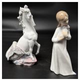Lladro Triton II Figurine & Lladro Nao Girl w/ Dog
