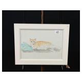 Watercolor Print of Cat by Jennifer Howard