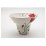 Poppy Pottery Vase Signed C. Henninger