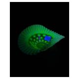 Fenton Yellow Green Opalescent Coin Dot Bowl
