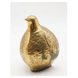 Vintage Brass Bird Quail Pheasant Bookend