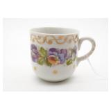 Pansy Porcelain Mustache Cup