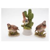 Lefton Hand Painted Bob White Quail Figures &