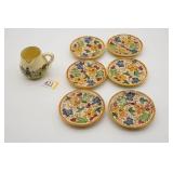 Itallian Pottery Saucers Sorrento Pattern &