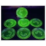 Sharon Cabbage Rose Depression Glass Plates