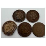 5 Indian Head Pennies
