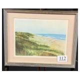 Beach Landscape Watercolor Print by