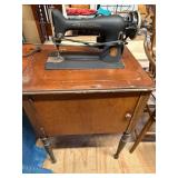 Antique Singer Sewing Machine in Cabinet As Is