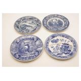 (4) Blue & White Dinnerware