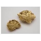 Virginia Metaalcrafters Lemon Leaves Brass Bowl &