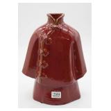 Oriental Ceramic Maroon Kimono Jacket Vase