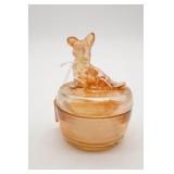 Jeannette Glass Scottie Dog Covered Powder Jar