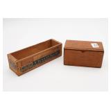 Wooden Cheese Box & Oak Antique Puzzle Box