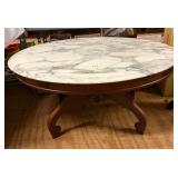 Mahogany Marble Top Coffee Table