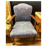 Queen Anne Style Upholstered Arm Chair