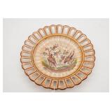 Vintage Hand Painted Bird Open Edge Plate Bowl