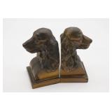 Vintage Mid Century Brass Spaniel Bookends
