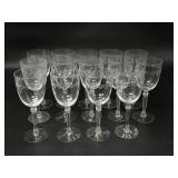 Fostoria Glass Holly Cut Glass Stemware