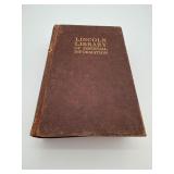 Lincoln Library of Essential Information 1934