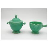 Fiesta Green Sugar Bowl and Creamer Set