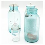 Blue Ball Canning Jars (3) & (1) Clear Jar