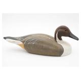 Hand-Painted Wooden Duck Decoy with Signature