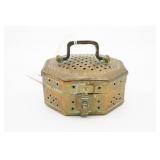 Vintage Brass Cricket Box with Handle