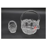 Two Pressed Glass Baskets