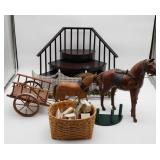 Miniatures with Horses and Accessories