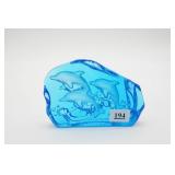 Blue Glass Dolphin Sculpture