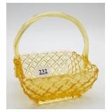 L.E. Smith Rose and Trellis Basket Yellow