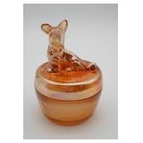 Dog Amber Glass Trinket Box