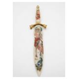 Decorative Dagger with Painted Handle and Sheath