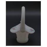 Fenton Milk Glass Hand-Painted Basket