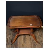 Wooden Tea Table w/Glass Top