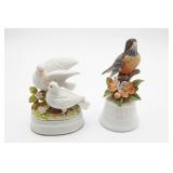 Porcelain Bird Figurines With Music Boxes