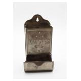 Wall-Mount Metal Match Holder